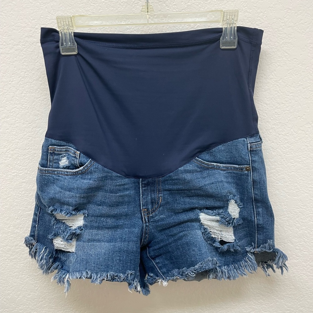 Pinkblush Maternity Distressed Jean Shorts
